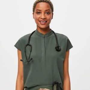 Figs Rafaela Scrub Top Moss